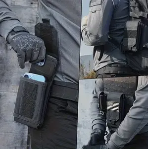 Double Molle Laser Cell Phone Pouch Tactical Belt EDC Pouch Holder Waist Accessories Bag Outdoor Camping Mobile Phone Pack Bag