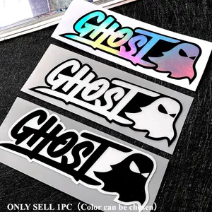 1PC Waterproof vinyl sticker for motorcycles and cars, featuring a ghost design, perfect for your motorcycle windshield and body, Motorcycle Stickers