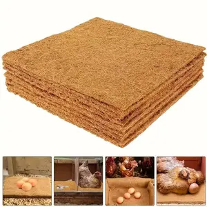 6pcs/10pcs Natural Hemp Chicken Laying Pad, Reusable Hen Nest Mat, Birds Nest, Indoor Outdoor Coop Chicken Cage Liner, 9.8x9.8 Inches, Pet Garden Lawn Use