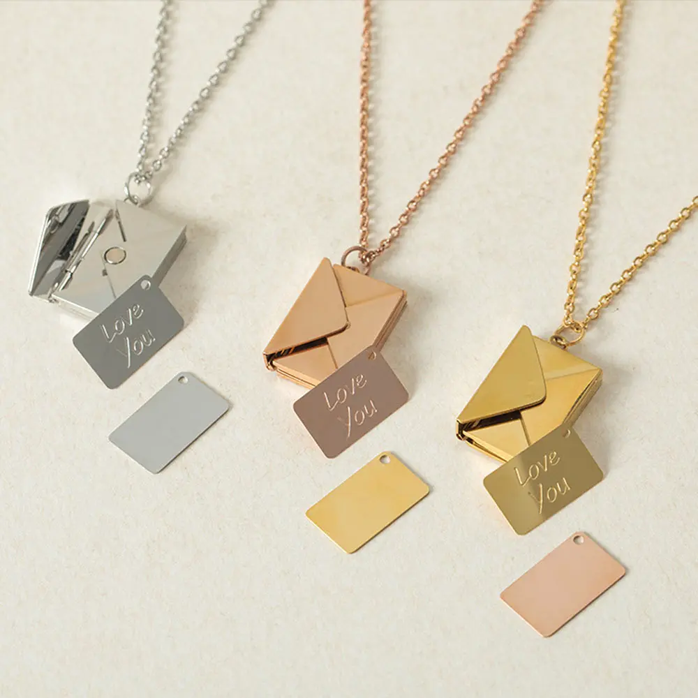 Love Letter Message Necklace,Openable Envelope Locket, A Gift for the One You Love