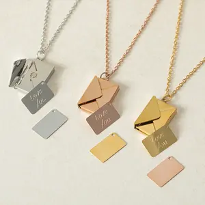 Love Letter Message Necklace,Openable Envelope Locket, A Gift for the One You Love