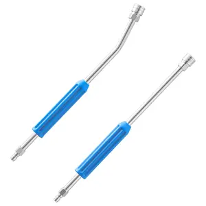 JOEJET Pressure Washer Extension Wand 17 Inch, Stainless Steel Power Washer Wand with Molded Grip, 30 Degree Curved Pressure Washer Wand for Gutter and Undercarriage, 1/4" Quick Connect, 2 Pack fathersdaygift