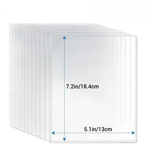 60Pcs Hard PVC Sheet Protectors Clear Photo & Trading Card Sleeves, Dust & Scratch Proof, Universal Fit 5x7 for Postcards K-pop Photocards Collection Storage