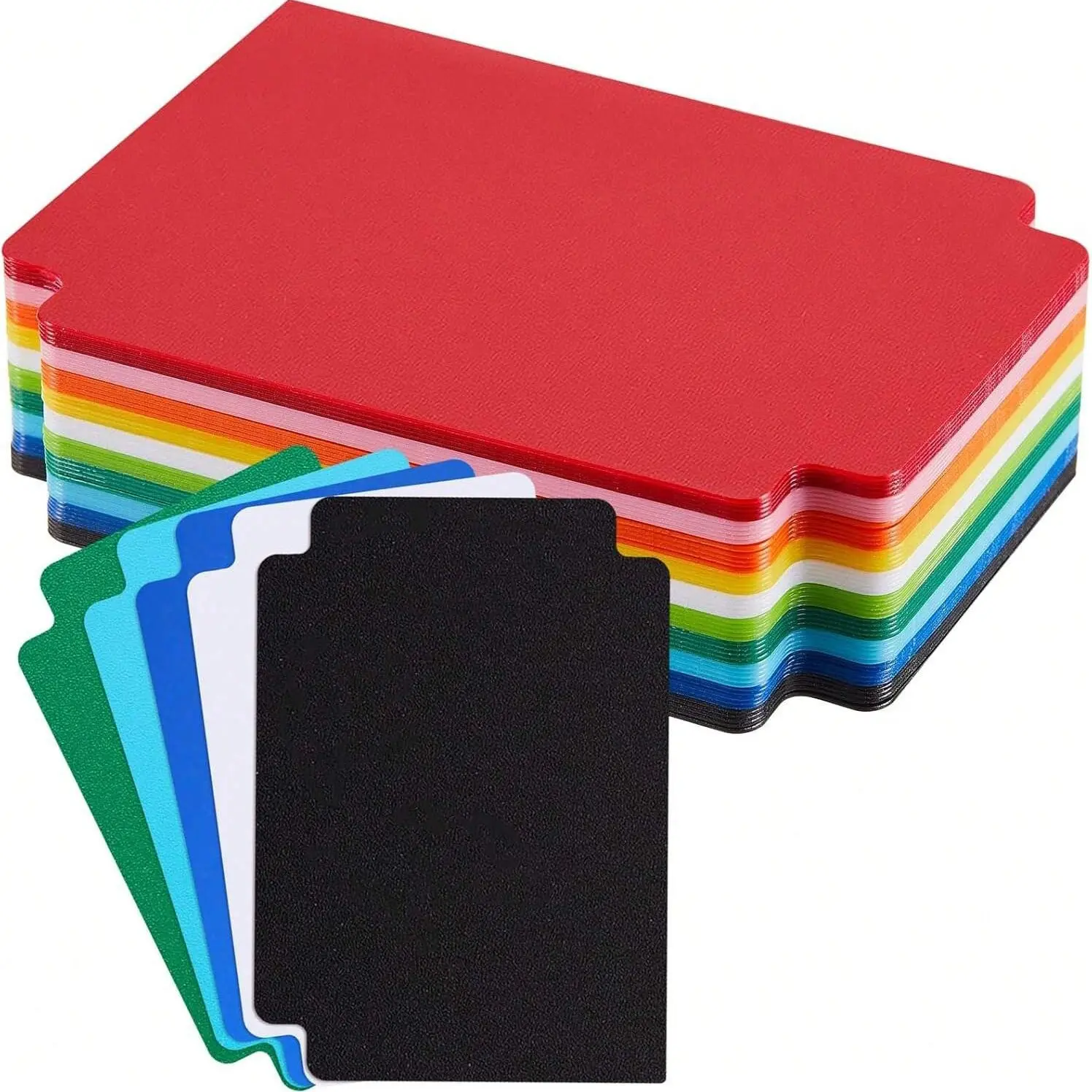 (50 Pieces) Random Color Trading Card Dividers Plastic Card Box Dividers Frosted & Rewritable Plastic Separator with Tabs for Office Games Sports Cards, Cards Gathering Storage Supplies, Desk Accessories, 2.7 x 3.8 Inch