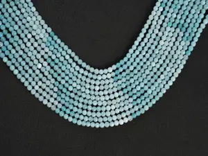 Natural Amazonite Shaded Gemstone Round Micro Faceted Beads String 15.5 Inches Long 2/3/4/6 MM for Jewelry Making and Crafting - AS & JG