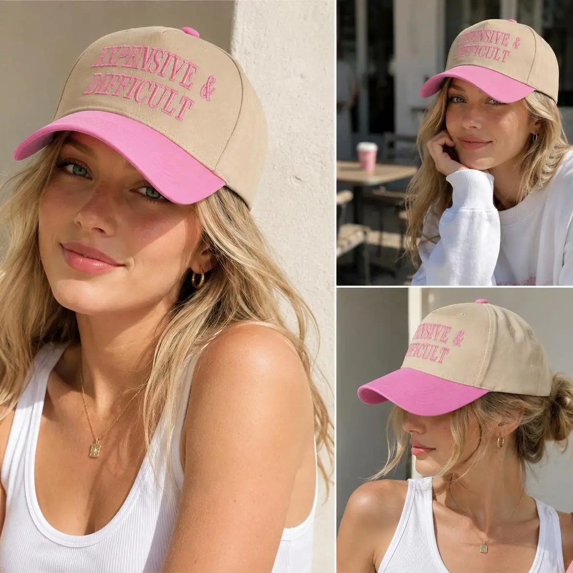 Women's Premium Lettering Embroidered Baseball Cap - Humor Badge Daily Wear Hat, Fashion Accessories Hats for Women