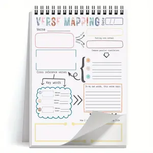 A modern minimalist Bible verse drawing tool, Bible study to-do notebook, spiral-bound daily planner, daily Bible study and devotional guide, Bible study journal, and office planner