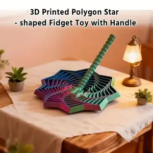 1pc 3D Printed Gradient Spinning Tops Spinner Star | Random Colors, Transformable,  Ideal for Office and Home Decor, Perfect Gift for Christmas, Valentine'S Day, Easter, Graduation