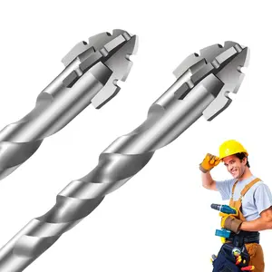 Tungsten Steel Drill Bit Set, 6 Counts/set 4-edged Saw Tooth Drill Bit Set, Power Tool Accessories for Tile, Cast Iron, Concrete, Ceramic, Glass, Marble, Stainless Steel, Ceramic Drill Bits