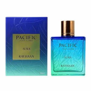 Rayhaan Pacific Aura for Men Eau de Parfum Spray, 3.4 Ounce Base Notes Long Lasting