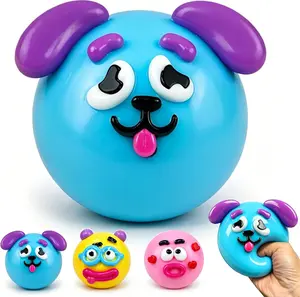 NEW Smushers Squishy, Cute Easy Squeezy Squishy Funny Face Swap Fidget Toys, Soft Moldable Slow Rising Squishy Stress Ball, Fun Sensory Toys for Adults Anxiety Relief (1, Blue)