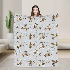 Bambi Rabbit Pattern Flannel Blankets Anime Creative Throw Blankets for Home Hotel Sofa  Plush Thin Quilt  Essential for home and travel.