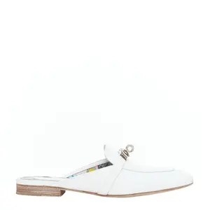 Pre-owned Hermes Women's Hermes Oz calfskin leather Kelly turnlock mules by Rebag