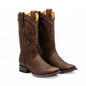 Wild West Boots Square Toe Walnut