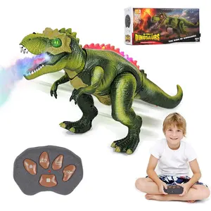 Remote Control Dinosaur Toys for Kids 3-5-7, Upgraded T Rex Dinosaur Toys with Changing Light, 7 Color Spray & Realistic Roars, RC Walking Dinosaur Robot 4-7, Birthday Gifts Toys for Kids Boys 3+