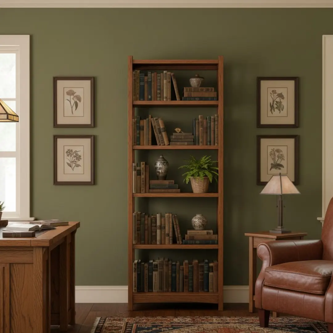 Mission Spindle Side 5 Shelf Bookcase - Michael's Cherry (MC1)