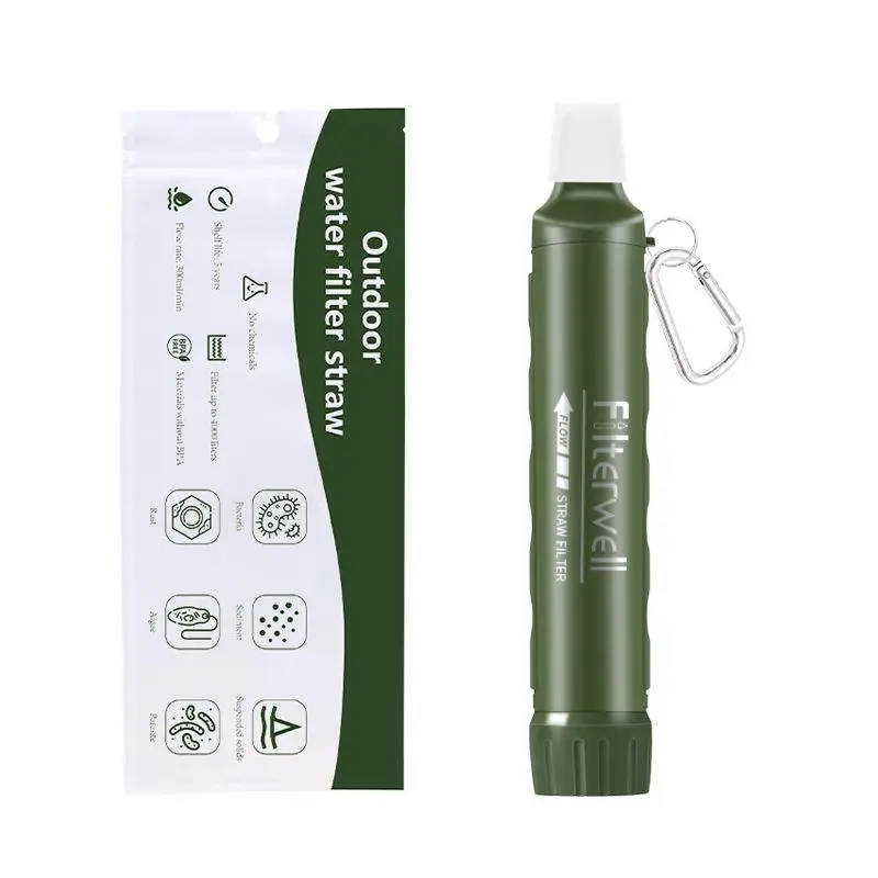 Outdoor Straw Water Filter, Emergency Survival Water Purifier, Ideal for Preppers, Hiking, Camping, Outdoor Activities, Water Filtration System