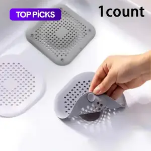 Random Color Shower Hair Catcher, 1 Piece Portable Drain Hair Stopper and Protector, Rubber Cover Hair Filter for Bathroom and Kitchen