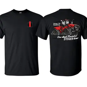 Steiger 715 Quadtrac Short Sleeve T-Shirt IH Tractor Tee Farm Wear Unisex Agriculture Farmlife Short Sleeve Cotton T-Shirt Case IH Fields American Farmer