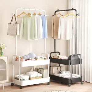 【HOT】Rolling Clothes Rack with Shelves – Heavy-Duty Metal Garment Organizer with Lockable Wheels, Space-Saving Hanging Storage for Bedroom, Laundry & Entryway Easy To Move Versatile Use