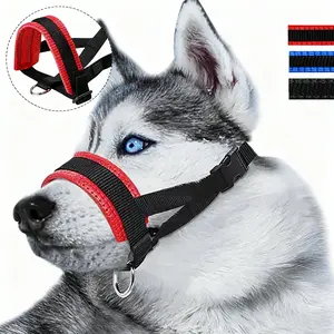 Nylon Dog Muzzle for Small,Medium,Large Dogs Prevent from Biting,Barking and Chewing,Adjustable Loop