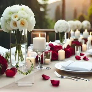 Table Numbers 1-20, 4x6" | Acrylic Wedding Table Numbers with Holders | Printed Numbers 1-20 | Clear Table Signs | Ideal for Wedding Reception, Parties, Anniversary, Formal Events, Table Decoration.