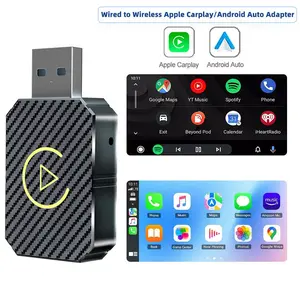 2-in-1 Android Car Wireless & Carplay Wireless Adapter, Switch from Wired to Wireless, Dongle for Cars with AA & Carplay,USB C/A