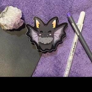 Candy Corn Bat Holographic Sticker | Its Frickin Bats I Love Halloween,Cute Bat Halloween Sticker, Spooky Season Holographic Bat Sticker Decor Decorative Decoration