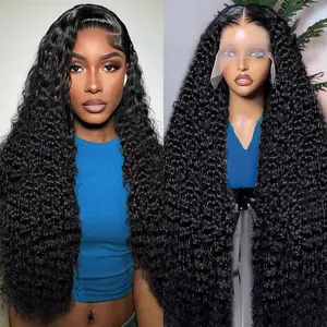 [30 inch only $99] Zlzlblbl 13x6 Deep Wave Lace Front Wigs Human Hair HD Full Lace Frontal Wigs Pre Plucked  with Baby Hair Deep Wave  Human Hair Wig for Women Natural Black Color