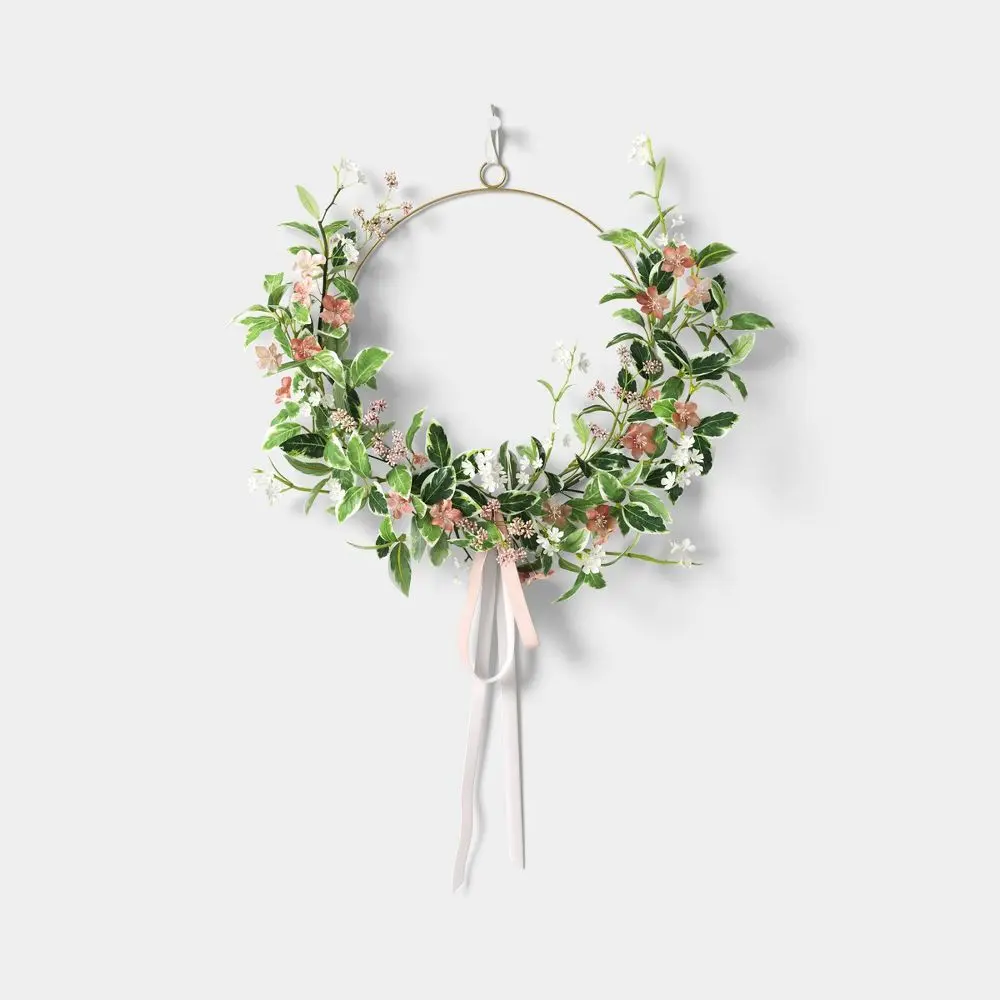 Spring Floral Asymmetrical Wreath - Threshold