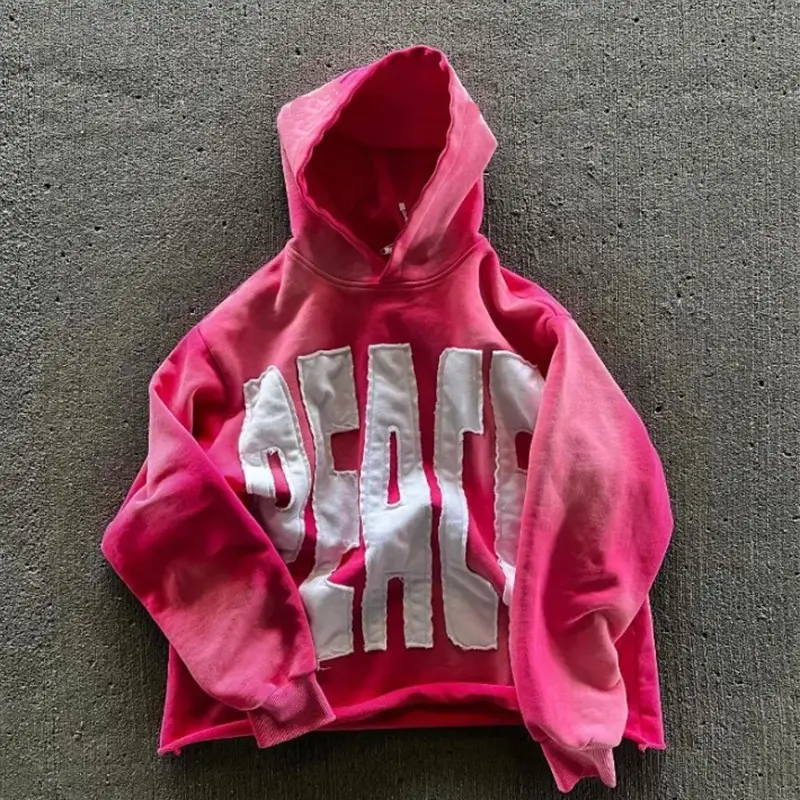 Lettering Pullover Hoodie Y2k Oversized Long Sleeve Loose Fit Hoodie Tops Skirts