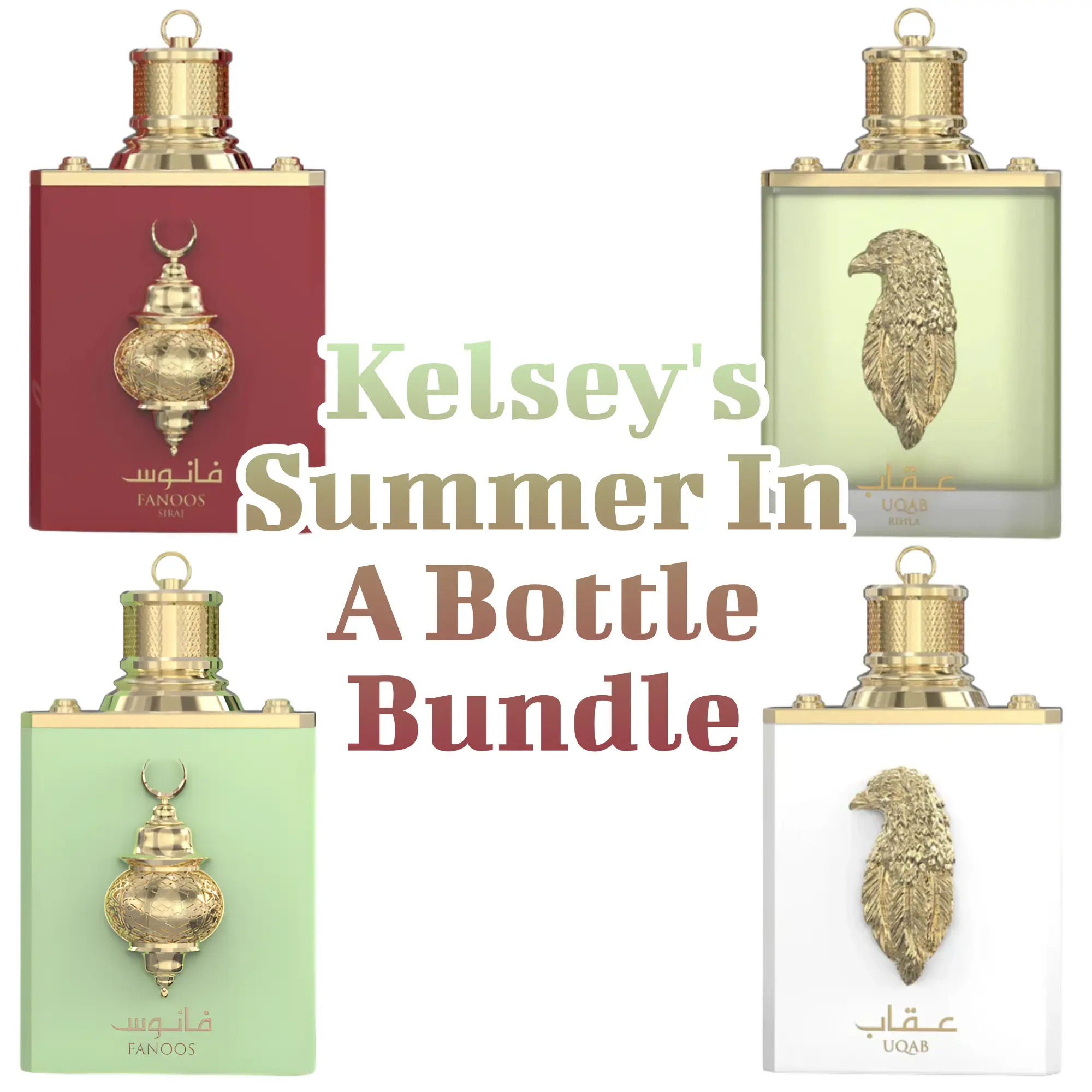Kelsey's Summer In A Bottle Bundle | Fanoos | Fanoos Siraj | Uqab | Uqab Rihla | Unisex 100 ML (3.4 FL OZ) Eau De Parfum By Amaran