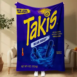 Vibrant Takis Pepper Print Soft Flannel Portable Blanket, Ultra Comfortable Bed & Sofa Throw, Ideal Travel Companion, Perfect Birthday Gift