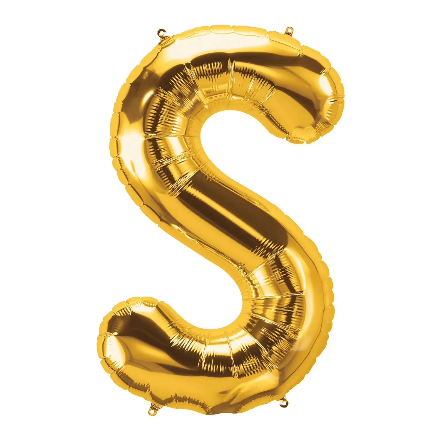 34-Inch Gold S-Shaped Alphabet Letter Mylar Balloon, Festive Party Supplies for Anniversary, Birthday Celebrations, Balloon Decor