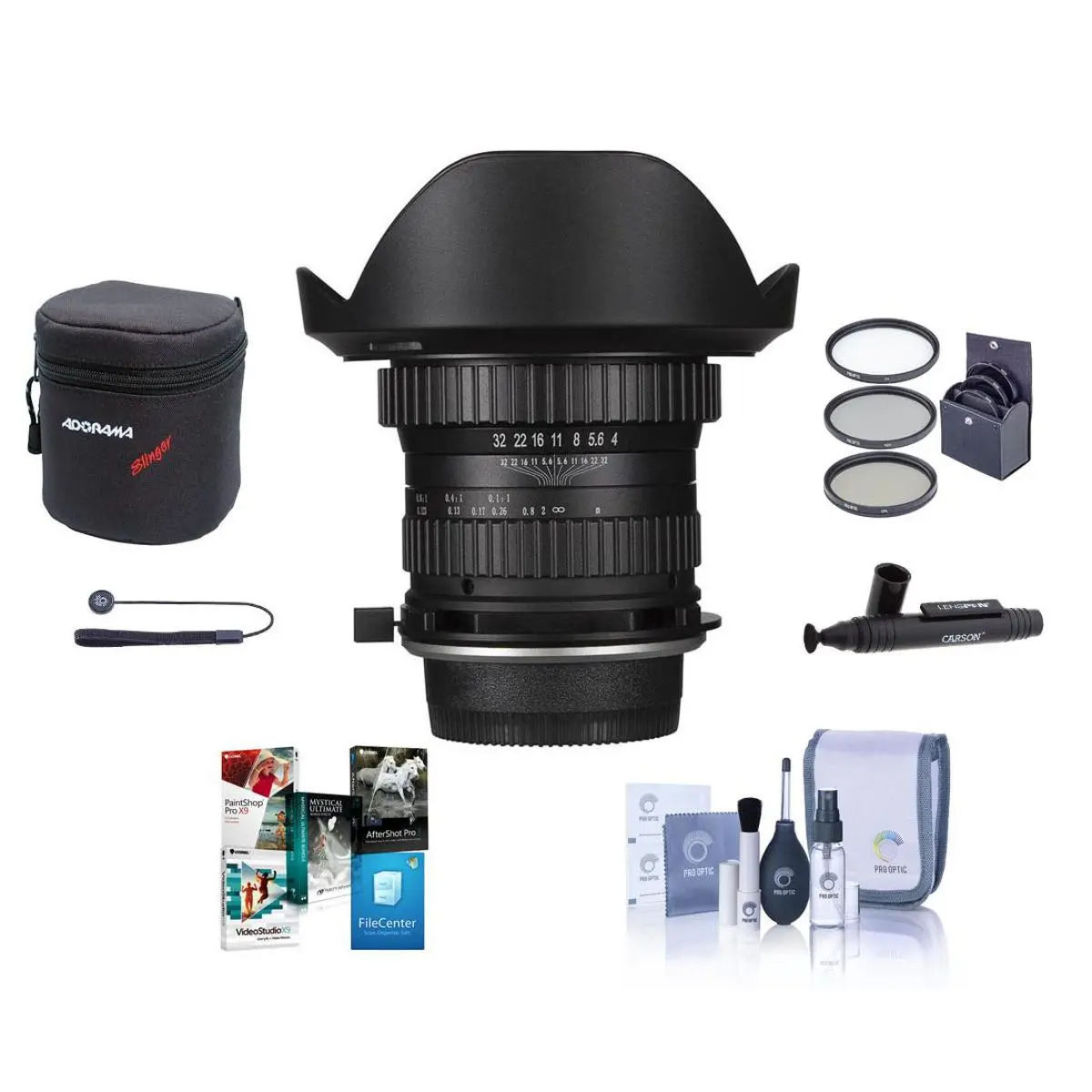 Venus Laowa 15mm f/4 1:1 Macro Lens with Shift for Nikon F, Bundle with ProOptic 77mm Filter Kit, Lens Case, Cleaning Kit, Lens Cap Tether, Lens Cleaner, Software Kit