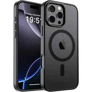 SUPFINE Magnetic for Iphone 16 Pro Max Case (Compatible with Magsafe) (Military Grade Drop Protection) Slim Translucent Matte Shockproof with Anti-Fingerprint Phone Case, Black SUPFINE SUPFINE