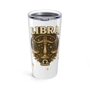 Libra Zodiac Tumbler | Astrology Insulated Drinkware | Personalized Gift for Libra Birthdays, Horoscope Lovers, Astrology Gifts