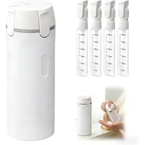 4-in-1 Portable Cosmetic Shampoo Dispenser Storage Bottle Plastic, Travel-Friendly, Compact Design for Easy Carrying