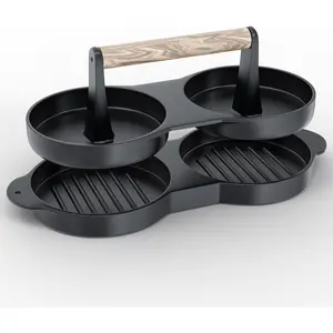 Double Burger Press, Cast Iron Hamburger Press Patty Maker, Burger Meat Press for Professional and  Use, Hamburger Meat Press Tool