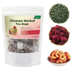 Cleanse Herbal Tea , Flor de Jamaica, Stevia, Hibiscus, Nettle Leaf, Plant-Based Formula , 9 Natural Herbs, Caffeine-Free Non-GMO Vegan 180g