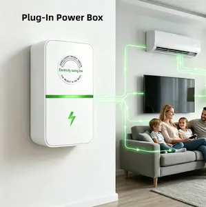 【2Pack 2026 Updated Design Home Energy Saver, Household Energy-Saving Box US Plug Built-In Indicator Light】Portable Indoor Plug-In Device for Home, Office, Dorm, Bedroom & Travel Use - Power Saving Device Compatible with 90–250V Input Range