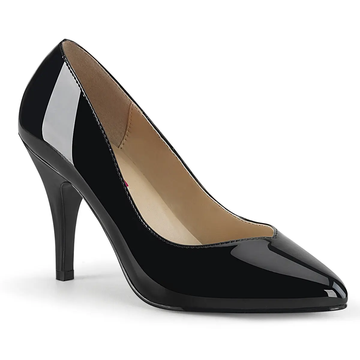 Women's Classic Pumps in Elegant Black Patent, Stylish Pointed Toe 4-Inch High Heels with a Comfortable Wide Width Fit