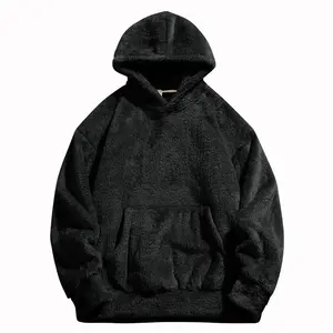 Plus Size Thick Warm Polar Fleece Hoodie Men's Winter Trendy Loose Fit Pullover Coat with Front Pocket cozy essentials 2025 fall outfits Sweatshirt Menswear Casual Fashion Long Sleeve Tops