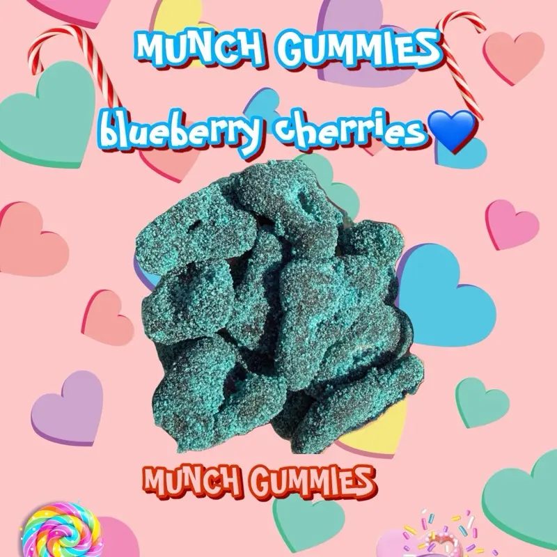 Munch Gummies ~ * Blueberry Cherry Snack (8oz) comes with a chamoy 1.7oz