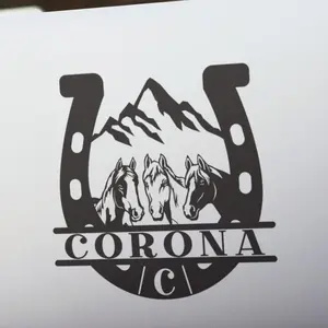 Western Horse Decal with Horseshoe Personalized Last or First Name Sticker Vinyl for Your Truck Calcomania para Troca Sticker para troca