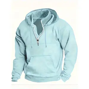 [Winter Warm Hoodie] Men's Heavyweight Hooded Sweatshirt - Winter Warm Pullover Hoodie, Casual Gym & Casual Attire, Machine Washable Solid Color Long Sleeve Hoodie for Men, Training & Outdoor Activities (Regular Fit, Autumn/Winter) - No Belt Loops/Ties