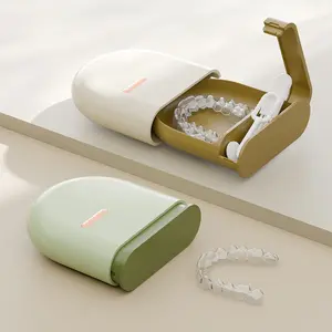 Storage Boxes for Sterile Portable Dentures with Compartments for Orthodontic Braces Adult & Pediatric Retainers Dental Floss Hooks Travel Friendly Design Oral care storage