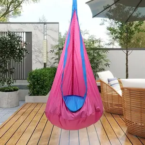 Sensory Swing Children's Hanging Hammock, Indoor & Outdoor Light Up LED Swing Hammock Chair, Inflatable Pod Swing with Pillow, LED Lighted Camping Swing Hammock, Creative holiday gift