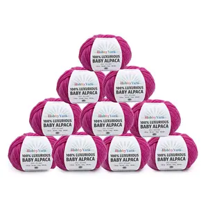 Hobby Yarn Ultra Soft 100% Baby Alpaca Yarn Hypoallergenic Eco-Friendly Set of 10 Balls 960yds Peruvian Fiber for Cozy Knits