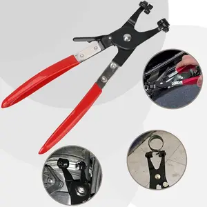 4 PCS Hose Clamp Snap Ring Pliers 4 in 1 Clamping Wire Tool Wire Flexible Hose Clamp Removal Tool and Ring Clamp Long Distance Compatible Car Truck Fuel Water Line Repair Tool